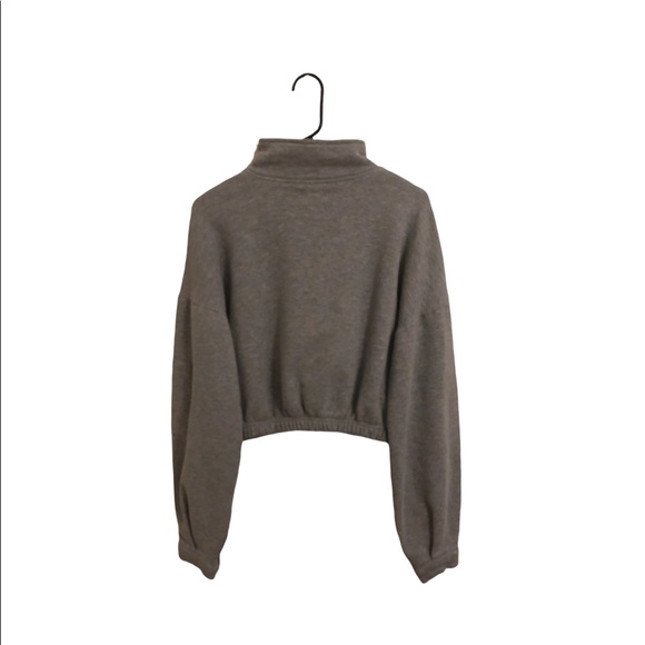 PrettyLittleThing Recycled Ash Gray Oversized Zip Front Sweat - Picture 4 of 9